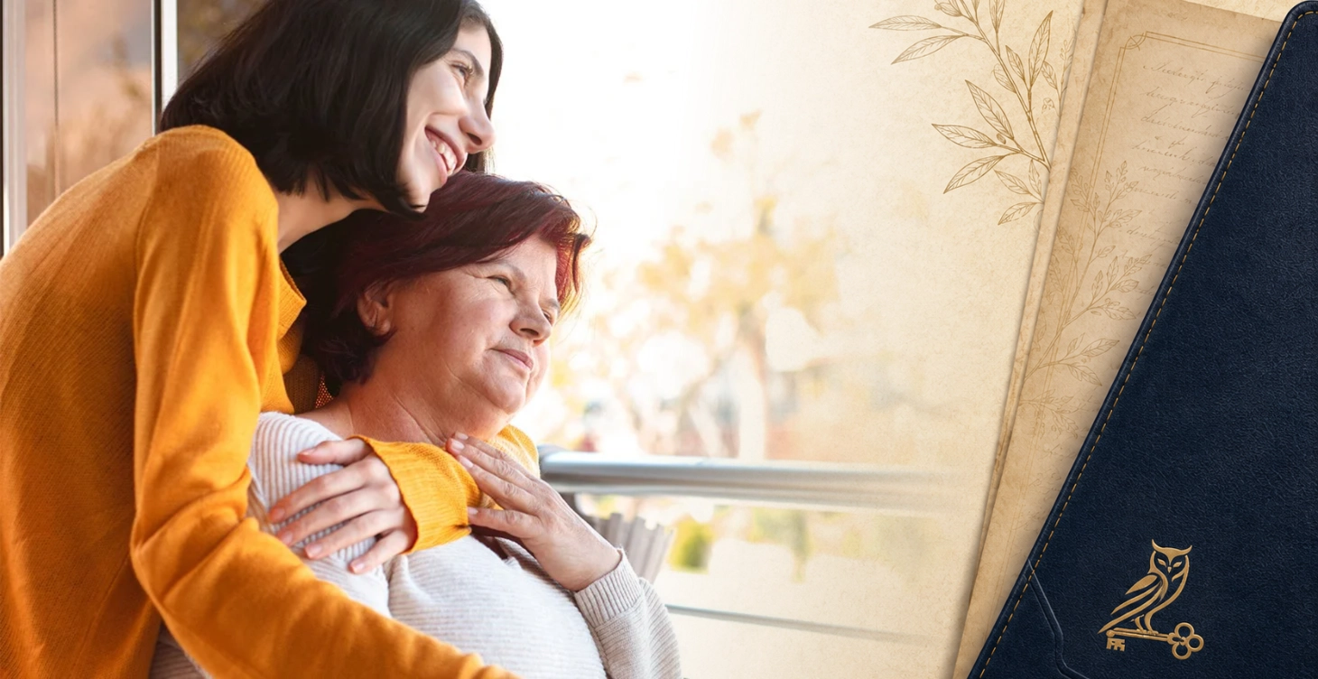 Adult daughter supporting her mother as they think about how to maintain independence while aging.